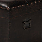Baxton Studio Janna Rustic Transitional Dark Brown Faux Leather Upholstered and Oak Brown Finished Wood Storage Ottoman