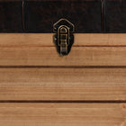 Baxton Studio Edmund Rustic Transitional Dark Brown Faux Leather Upholstered and Oak Brown Finished Wood Storage Ottoman