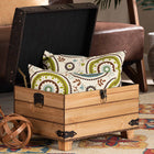 Baxton Studio Edmund Rustic Transitional Dark Brown Faux Leather Upholstered and Oak Brown Finished Wood Storage Ottoman