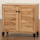Baxton Studio Coolidge Modern and Contemporary Oak Brown Finished Wood 2-Door Shoe Storage Cabinet