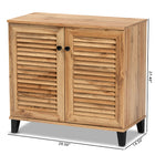 Baxton Studio Coolidge Modern and Contemporary Oak Brown Finished Wood 2-Door Shoe Storage Cabinet