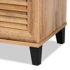Baxton Studio Coolidge Modern and Contemporary Oak Brown Finished Wood 2-Door Shoe Storage Cabinet