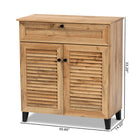 Baxton Studio Coolidge Modern and Contemporary Oak Brown Finished Wood 1-Drawer Shoe Storage Cabinet
