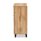 Baxton Studio Coolidge Modern and Contemporary Oak Brown Finished Wood 1-Drawer Shoe Storage Cabinet