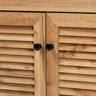 Baxton Studio Coolidge Modern and Contemporary Oak Brown Finished Wood 1-Drawer Shoe Storage Cabinet