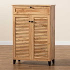 Baxton Studio Coolidge Modern and Contemporary Oak Brown Finished Wood 5-Shelf Shoe Storage Cabinet