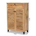Baxton Studio Coolidge Modern and Contemporary Oak Brown Finished Wood 5-Shelf Shoe Storage Cabinet