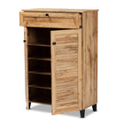 Baxton Studio Coolidge Modern and Contemporary Oak Brown Finished Wood 5-Shelf Shoe Storage Cabinet