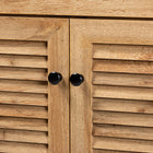 Baxton Studio Coolidge Modern and Contemporary Oak Brown Finished Wood 5-Shelf Shoe Storage Cabinet