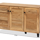 Baxton Studio Coolidge Modern and Contemporary Oak Brown Finished Wood 3-Door Shoe Storage Cabinet