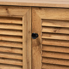Baxton Studio Coolidge Modern and Contemporary Oak Brown Finished Wood 3-Door Shoe Storage Cabinet