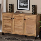 Baxton Studio Coolidge Modern and Contemporary Oak Brown Finished Wood 3-Door Shoe Storage Cabinet