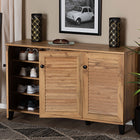 Baxton Studio Coolidge Modern and Contemporary Oak Brown Finished Wood 3-Door Shoe Storage Cabinet