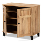 Baxton Studio Glidden Modern and Contemporary Oak Brown Finished Wood 2-Door Shoe Storage Cabinet