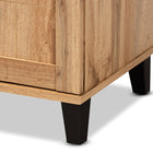 Baxton Studio Glidden Modern and Contemporary Oak Brown Finished Wood 2-Door Shoe Storage Cabinet