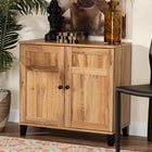 Baxton Studio Glidden Modern and Contemporary Oak Brown Finished Wood 2-Door Shoe Storage Cabinet
