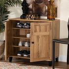 Baxton Studio Glidden Modern and Contemporary Oak Brown Finished Wood 2-Door Shoe Storage Cabinet