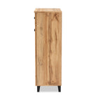 Baxton Studio Glidden Modern and Contemporary Oak Brown Finished Wood 1-Drawer Shoe Storage Cabinet