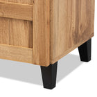 Baxton Studio Glidden Modern and Contemporary Oak Brown Finished Wood 1-Drawer Shoe Storage Cabinet