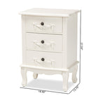 Baxton Studio Callen Classic and Traditional White Finished Wood 3-Drawer End Table