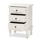 Baxton Studio Callen Classic and Traditional White Finished Wood 3-Drawer End Table