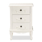 Baxton Studio Callen Classic and Traditional White Finished Wood 3-Drawer End Table