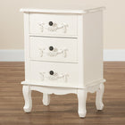 Baxton Studio Callen Classic and Traditional White Finished Wood 3-Drawer End Table