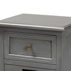 Baxton Studio Sheldon Modern and Contemporary Vintage Grey Finished Wood and Synthetic Rattan 3-Drawer End Table