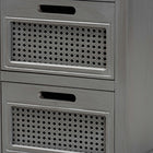 Baxton Studio Sheldon Modern and Contemporary Vintage Grey Finished Wood and Synthetic Rattan 3-Drawer End Table