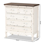 Baxton Studio Levron Classic and Traditional Two-Tone Walnut Brown and Antique White Finished Wood 5-Drawer Storage Cabinet