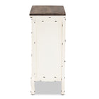 Baxton Studio Levron Classic and Traditional Two-Tone Walnut Brown and Antique White Finished Wood 5-Drawer Storage Cabinet
