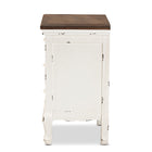 Baxton Studio Levron Classic and Traditional Walnut Brown and Antique White Finished Wood 3-Drawer End Table