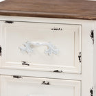 Baxton Studio Levron Classic and Traditional Two-Tone Walnut Brown and Antique White Finished Wood 2-Drawer End Table