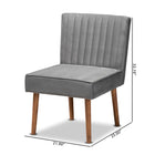 Baxton Studio Alvis Mid-Century Modern Grey Velvet Upholstered and Walnut Brown Finished Wood Dining Chair