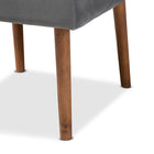 Baxton Studio Alvis Mid-Century Modern Grey Velvet Upholstered and Walnut Brown Finished Wood Dining Chair