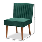 Baxton Studio Alvis Mid-Century Modern Emerald Green Velvet Upholstered and Walnut Brown Finished Wood Dining Chair