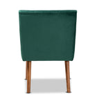 Baxton Studio Alvis Mid-Century Modern Emerald Green Velvet Upholstered and Walnut Brown Finished Wood Dining Chair