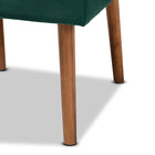 Baxton Studio Alvis Mid-Century Modern Emerald Green Velvet Upholstered and Walnut Brown Finished Wood Dining Chair