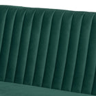 Baxton Studio Alvis Mid-Century Modern Emerald Green Velvet Upholstered and Walnut Brown Finished Wood 2-Piece Dining Nook Banquette Set
