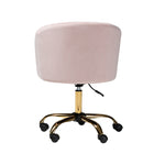 Baxton Studio Ravenna Contemporary Glam and Luxe Blush Pink Velvet Fabric and Gold Metal Swivel Office Chair