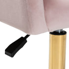 Baxton Studio Ravenna Contemporary Glam and Luxe Blush Pink Velvet Fabric and Gold Metal Swivel Office Chair