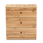 Baxton Studio Decon Modern and Contemporary Oak Brown Finished Wood 3-Drawer Storage Chest