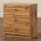 Baxton Studio Decon Modern and Contemporary Oak Brown Finished Wood 3-Drawer Storage Chest