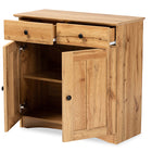 Baxton Studio Lauren Modern and Contemporary Oak Brown Finished Wood 2-Door Buffet Kitchen Cabinet