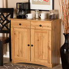 Baxton Studio Lauren Modern and Contemporary Oak Brown Finished Wood 2-Door Buffet Kitchen Cabinet