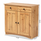 Baxton Studio Lauren Modern and Contemporary Oak Brown Finished Wood 2-Door Buffet Kitchen Cabinet