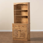 Baxton Studio Agni Modern and Contemporary Oak Brown Finished Wood Buffet and Hutch Kitchen Cabinet
