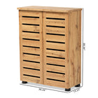 Baxton Studio Adalwin Modern and Contemporary Oak Brown Finished Wood 2-Door Shoe Storage Cabinet