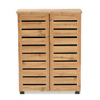 Baxton Studio Adalwin Modern and Contemporary Oak Brown Finished Wood 2-Door Shoe Storage Cabinet