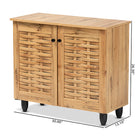 Baxton Studio Winda Modern and Contemporary Oak Brown Finished Wood 2-Door Shoe Cabinet